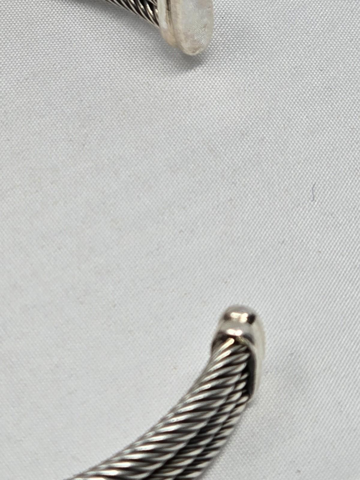 The Unbranded Brand Sterling Silver & 14K Gold Cable Cuff Bracelet w/ Blue Topaz Size ONE SIZE - 7 Thumbnail