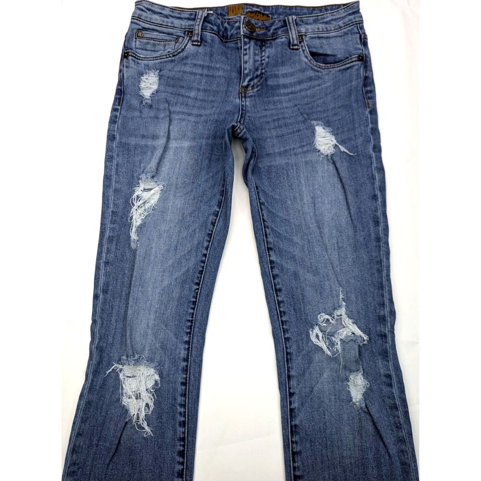 Vintage Kut From The Kloth Katy Jeans Women 2 (29x29) Blue Mid-Rise Distressed Boyfriend Size 26" / US 2 / IT 38 - 4 Thumbnail