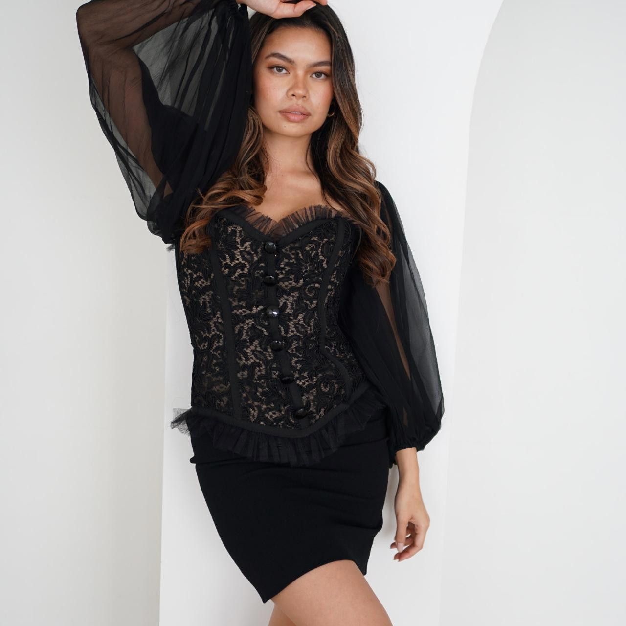 Yves Saint Laurent Yves Saint Laurent Lace Sweetheart Bustier Ballon Dress Size M / US 6-8 / IT 42-44 - 1 Thumbnail