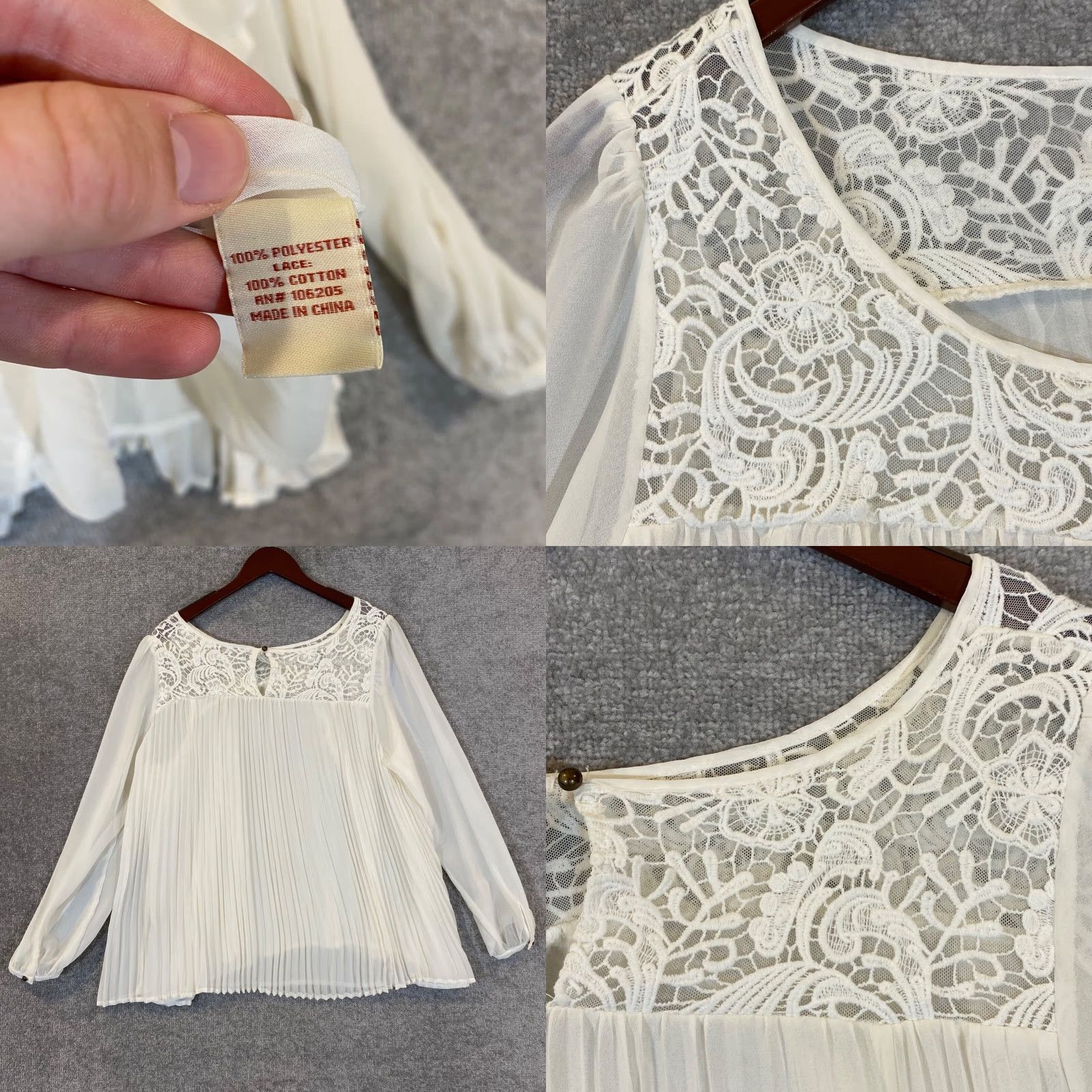 Vintage Sundance Blouse Womens Large White Ruffled Tunic Sheer Peasant L/S Catalog Size L / US 10 / IT 46 - 8 Thumbnail