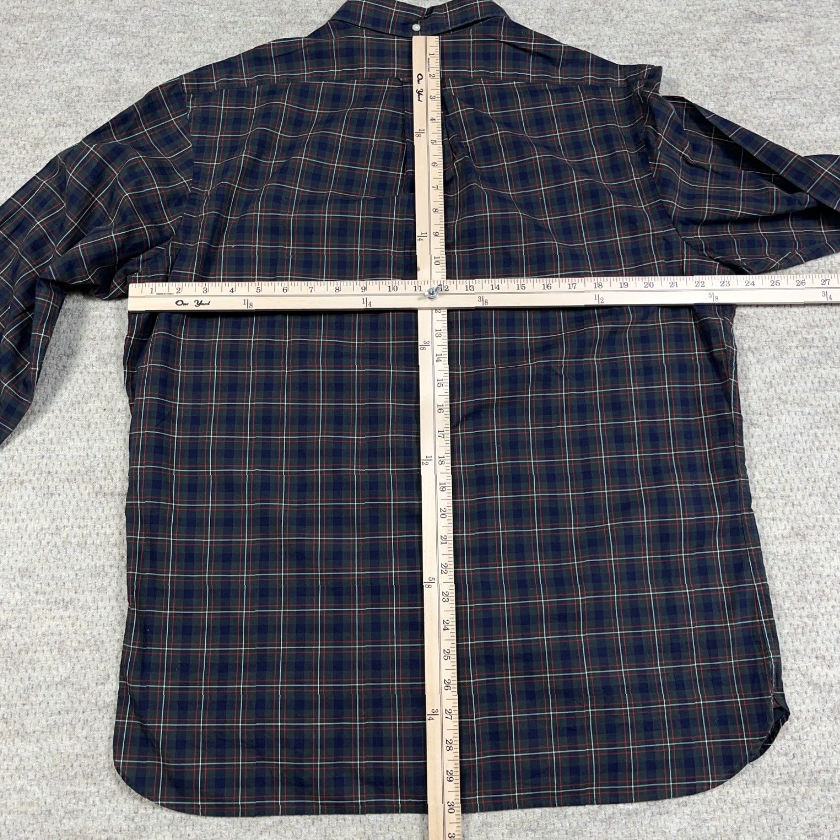 Ralph Lauren Ralph Lauren Shirt Men XL Blue Green Plaid Button Up Dress Poplin Flap Pocket Size 46R - 6 Thumbnail