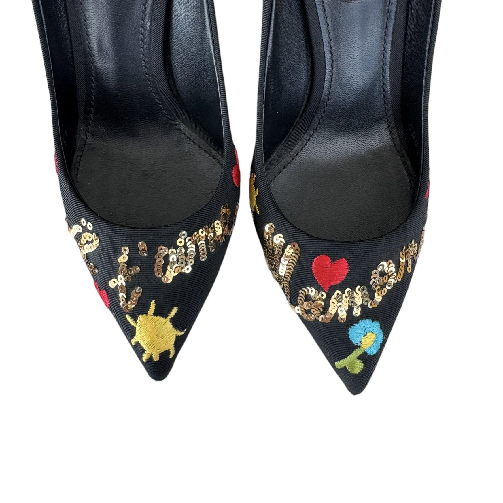 Dolce & Gabbana Dolce & Gabbana Je Taime Maman Sequined Embroidered Pumps Size US 7 / IT 37 - 4 Thumbnail