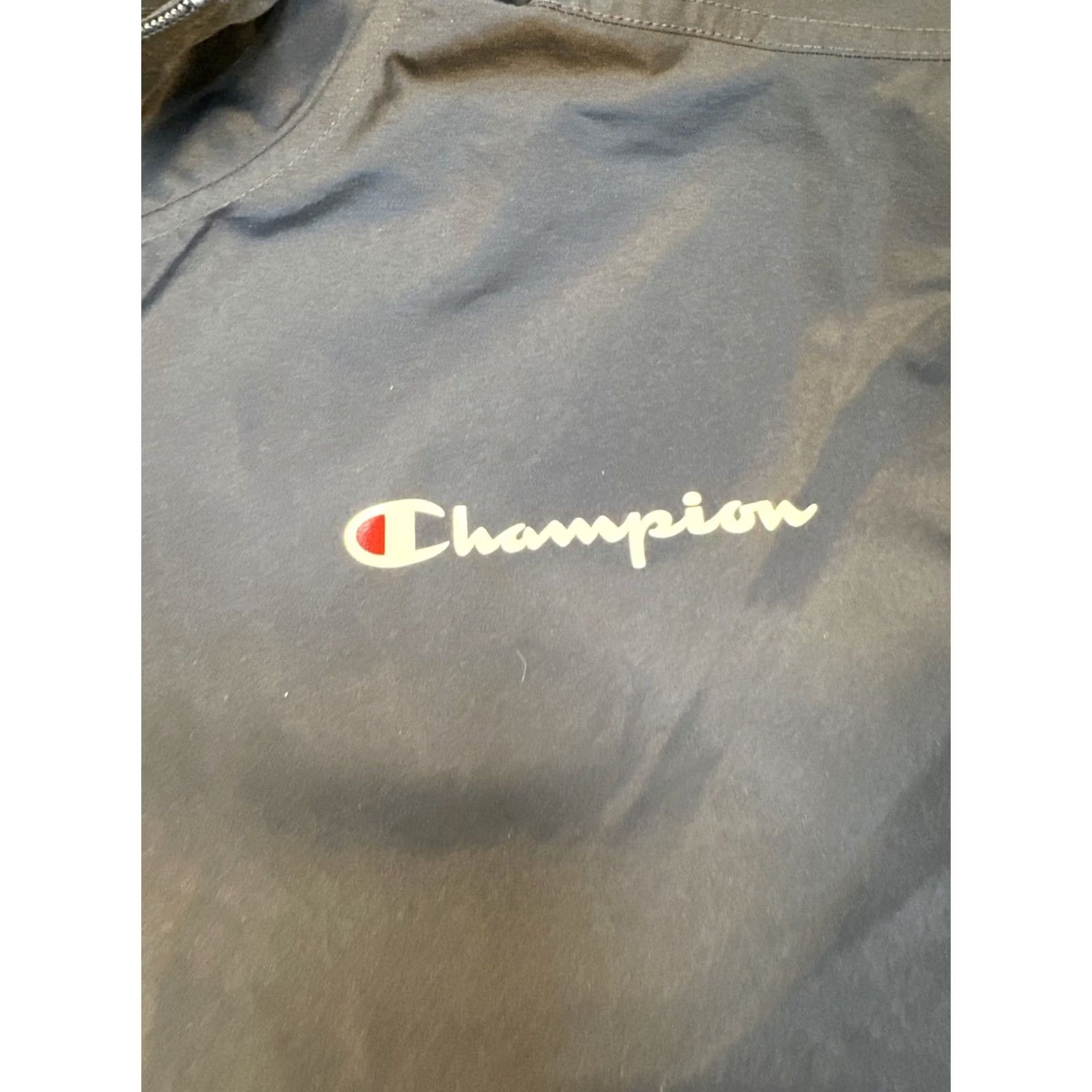 Champion Champion Anorak Windbreaker Jacket Men L Navy Blue Hooded Lightweight 1/4 Zip Softshell Nylon Logo Zipper Size US L / EU 52-54 / 3 - 3 Thumbnail
