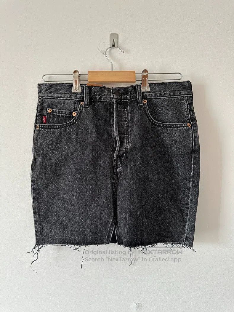 Vetements Vetements size M Dark gray back color-block denim skirt Size 23" - 1 Thumbnail