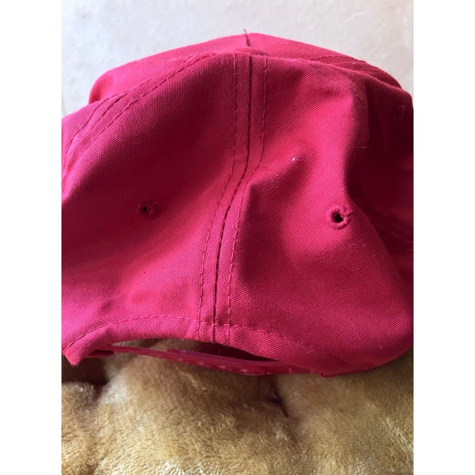Barker VINTAGE Barker Dog Red Hat Cap Snap Back Adult Cotton Logo SpellOut Canvas Cap Size ONE SIZE - 3 Thumbnail