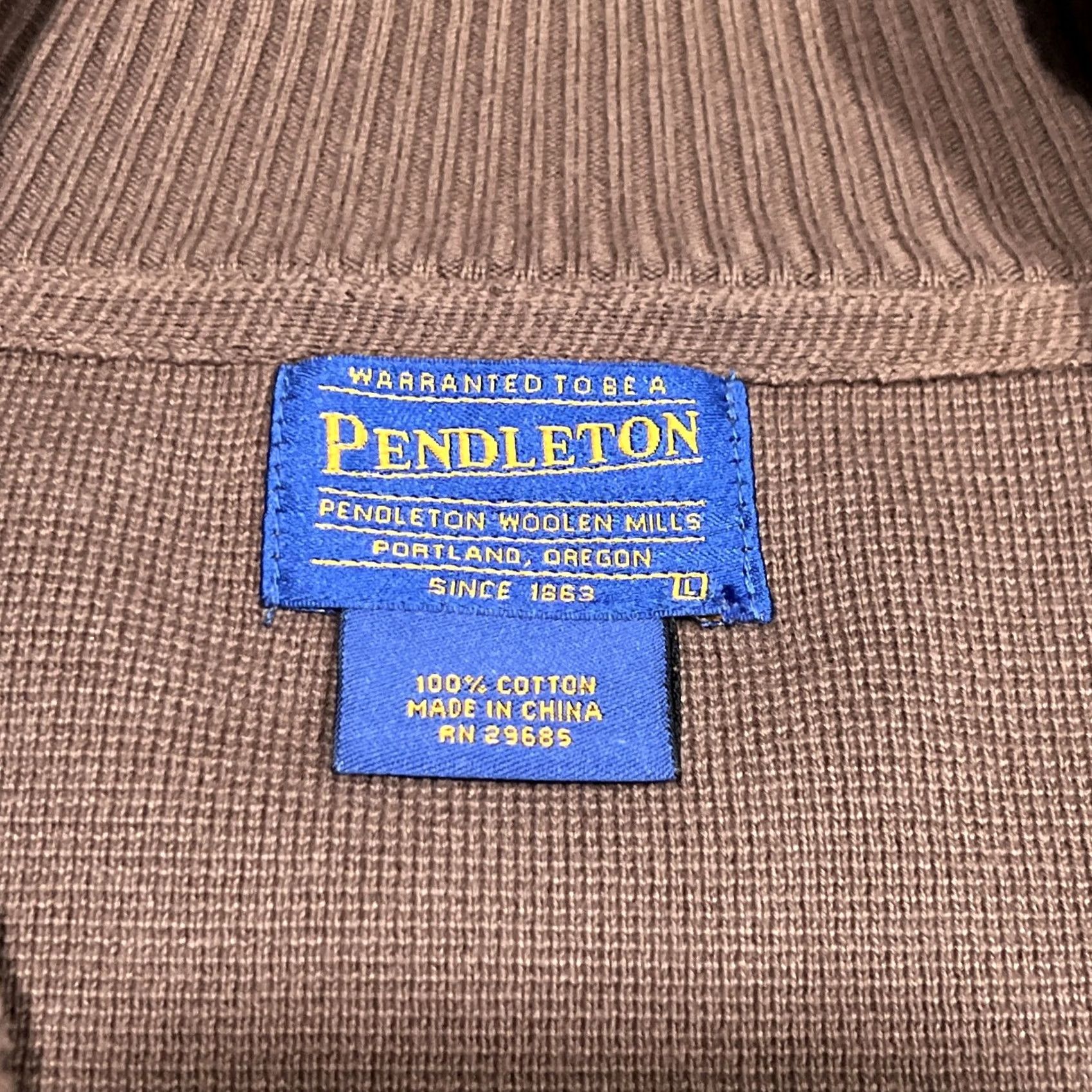 Pendleton Pendleton Sweater Cardigan Jacket Size L Full-Zip Snaps Pockets Cotton Brown Size US L / EU 52-54 / 3 - 5 Thumbnail