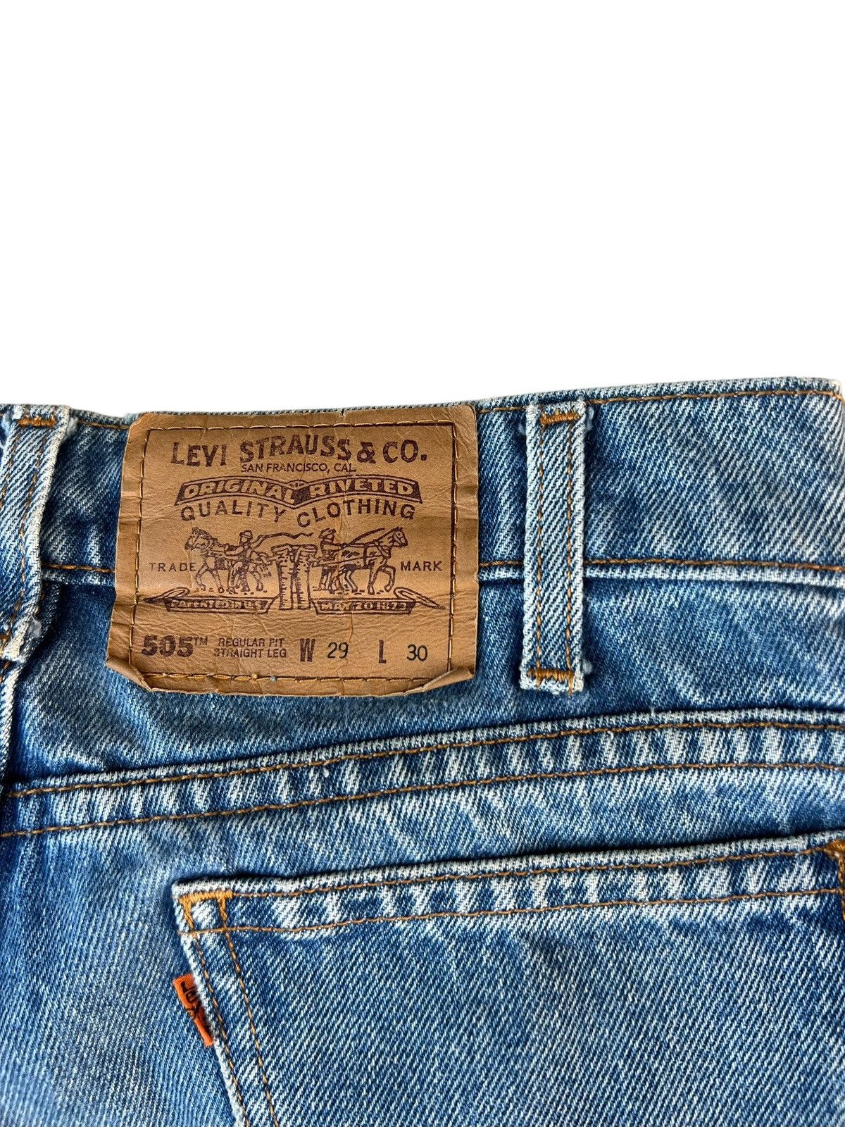 Levi's 1996 Dirty Mud Stains Denim Levi’s 505 Orange Tab Jeans Size US 29 - 19 Thumbnail