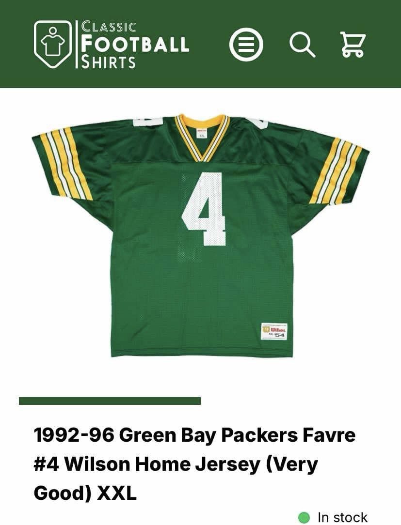 Wilson 1992-1996 Vintage G Packers Jersey (Favre) Size US L / EU 52-54 / 3 - 6 Thumbnail