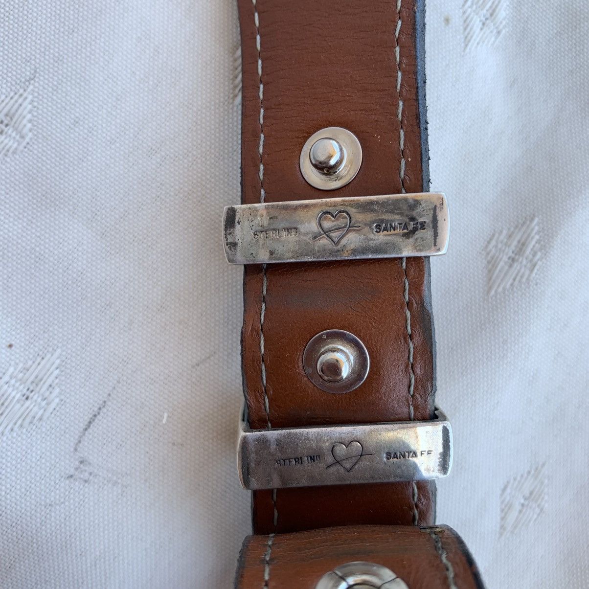 Designer Heartline Santa Fe Silver Belt Size 36 - 6 Thumbnail