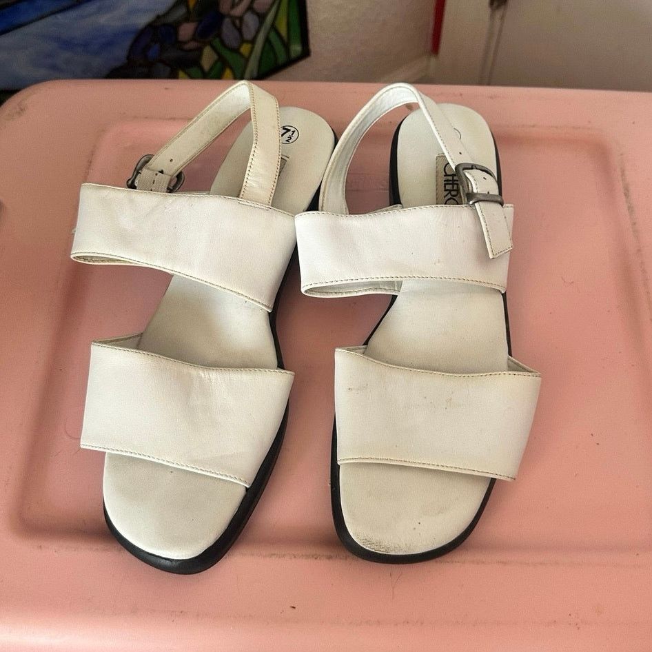 Cherokee cherokee white black flat sandals shoes Size US 7.5 / IT 37.5 - 1 Thumbnail