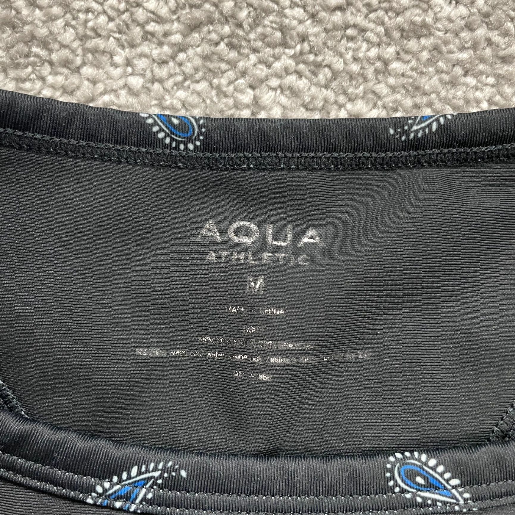 AQUA Aqua Top Womens Medium Black Paisley Cropped Tank Athletic Active Size M / US 6-8 / IT 42-44 - 4 Thumbnail