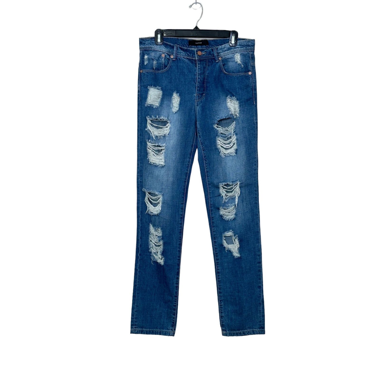 Stampd Stampd blue distressed straight leg jeans size 31 Size US 31 - 12 Thumbnail