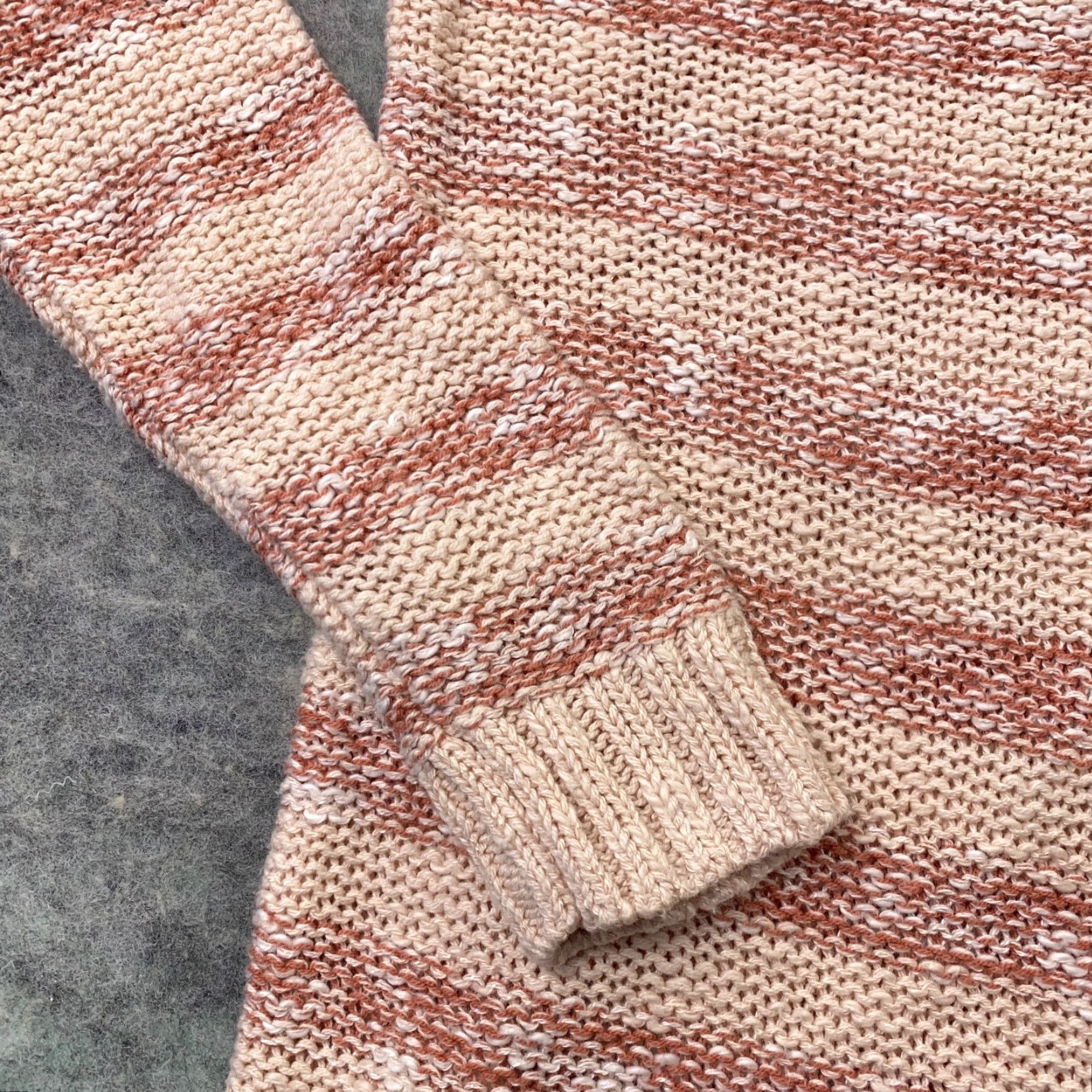 Vintage Maurices Sweater Adult XS Beige Knit Striped Henley Long Sleeve Fall Winter Spring Womens Size XS / US 0-2 / IT 36-38 - 5 Thumbnail