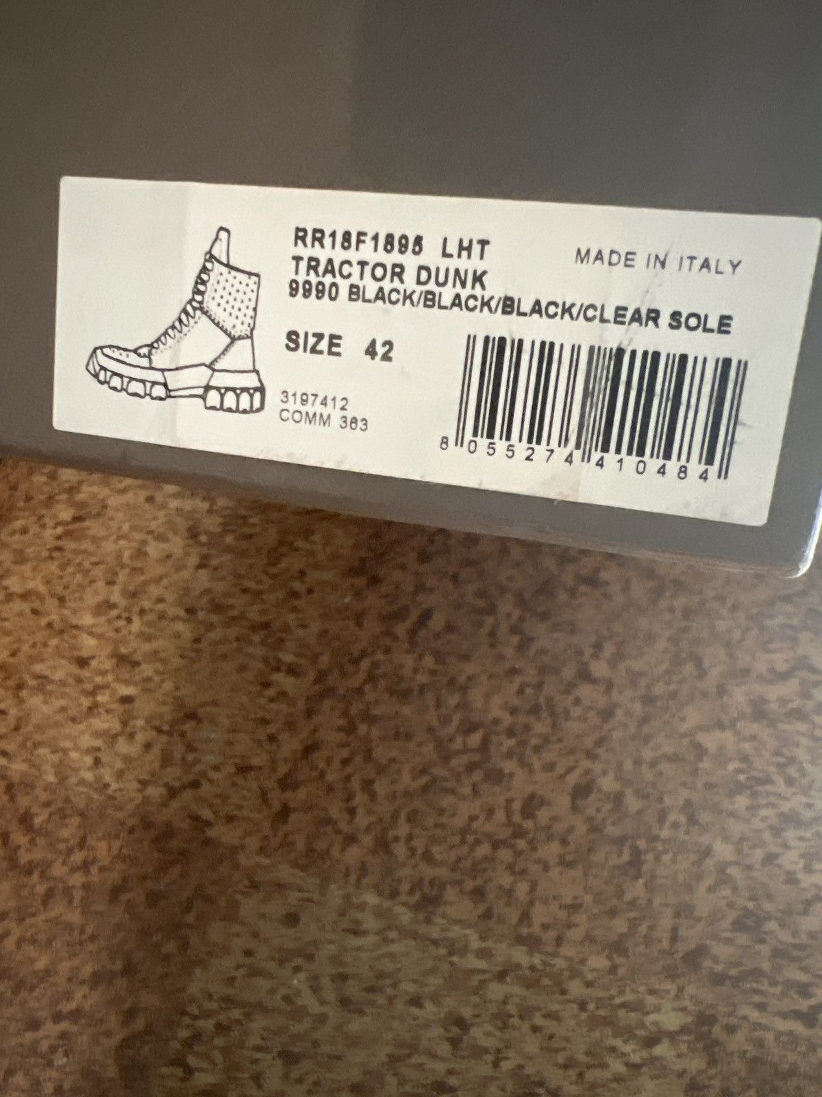 Rick Owens 2018 Tractor Dunks Gradient Black Size US 9 / EU 42 - 11 Thumbnail