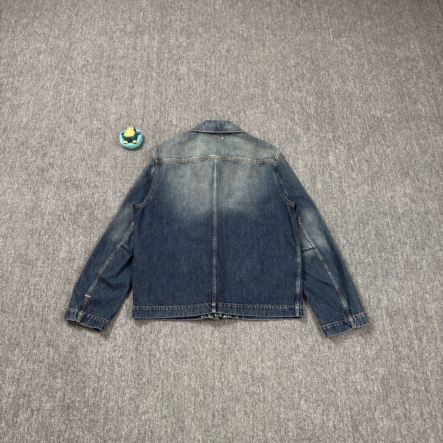 Louis Vuitton LV navy blue all-over print denim jacket Size US M / EU 48-50 / 2 - 2 Thumbnail