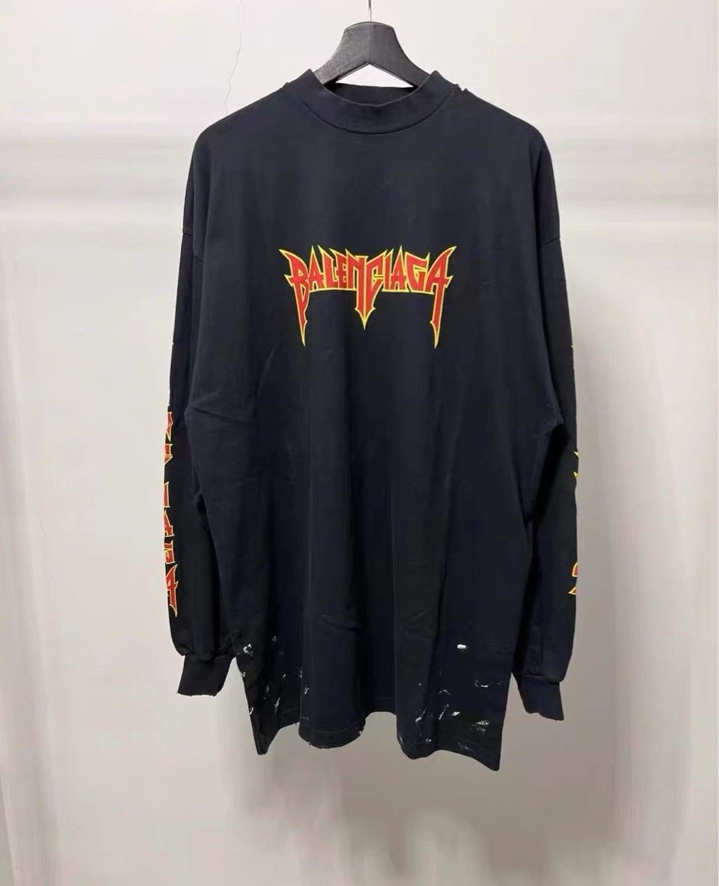 Balenciaga Balenciaga Flame Splatter Ripped Long Sleeve K28 Size US S / EU 44-46 / 1 - 1 Thumbnail