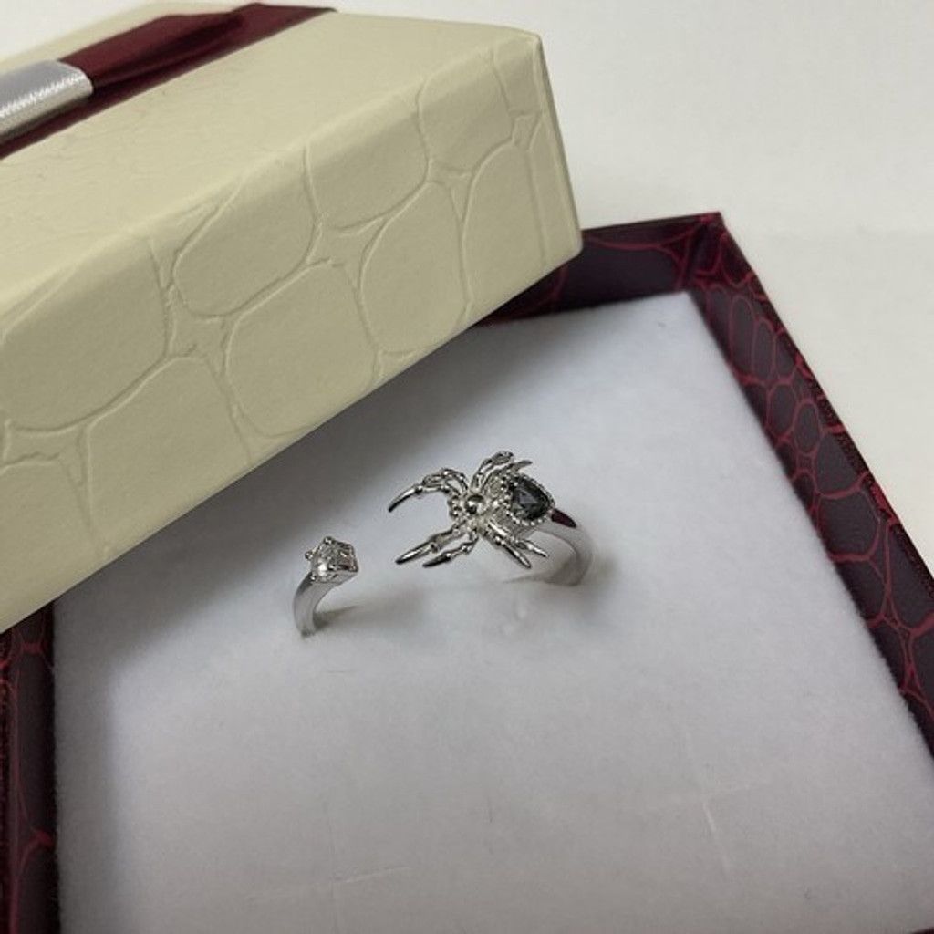 The Unbranded Brand NWT Halloween Ring 925 Sterling SilverSpider Adjustable Ring Size ONE SIZE - 10 Thumbnail