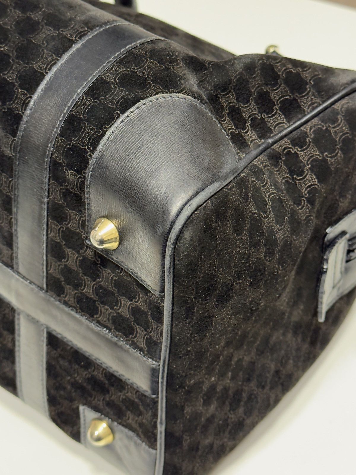 Celine ★0% TAX★ CELINE MACADAM SUEDE MONOGRAM SPORT BOSTON BAG 90S Size ONE SIZE - 9 Thumbnail
