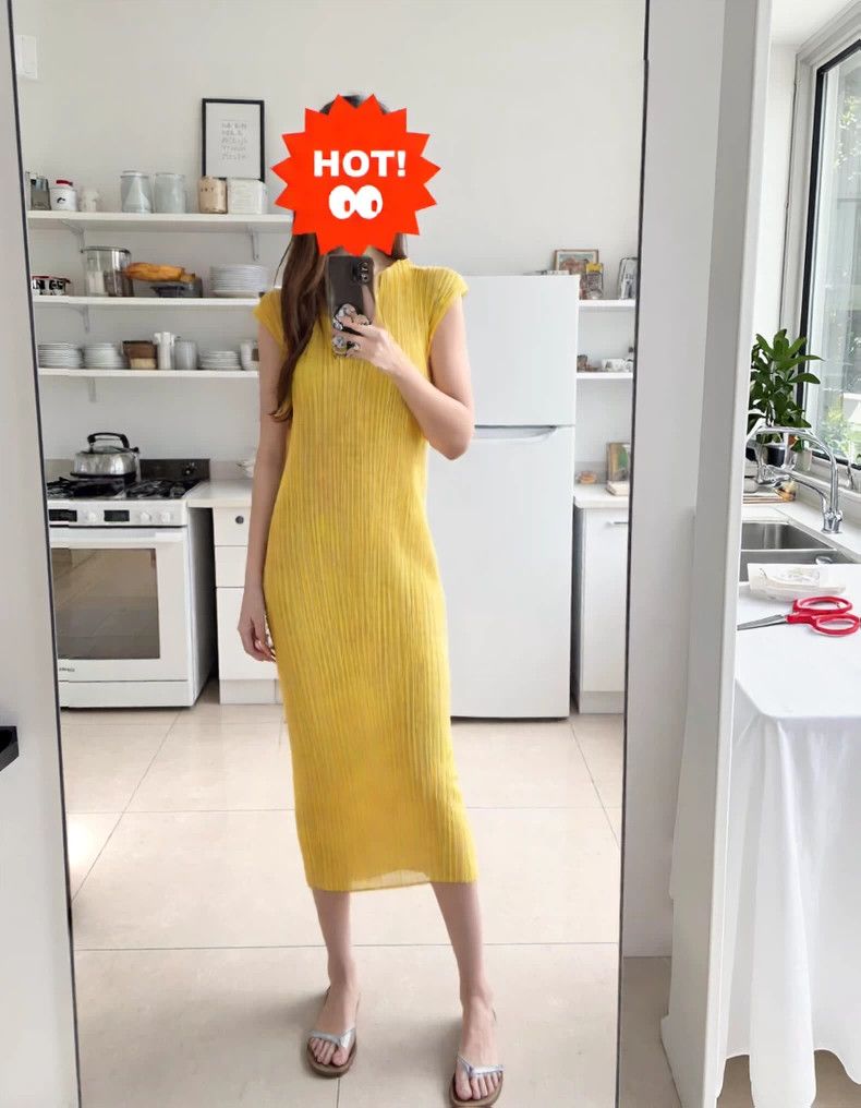 Issey Miyake Issey Miyake Yellow dress Size XXL / US 16-18 / IT 52-54 - 6 Thumbnail