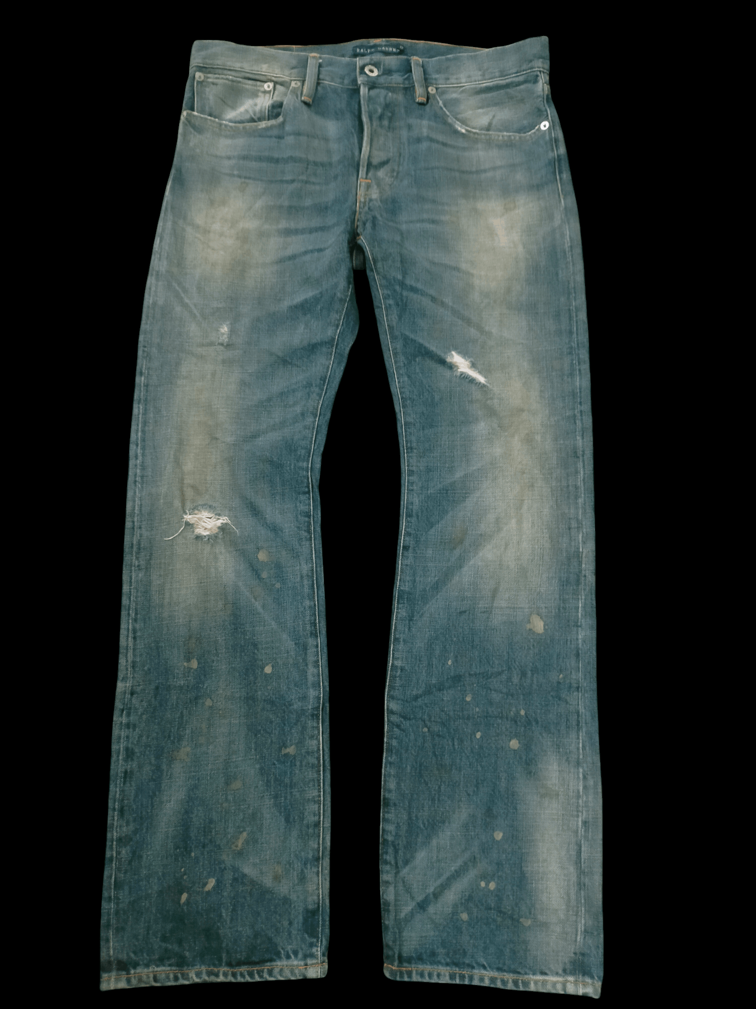 Polo Ralph Lauren × RRL Ralph Lauren × Ralph Lauren 🔥Ralph Lauren Distressed Splatter Jeans Size US 31 - 1 Thumbnail