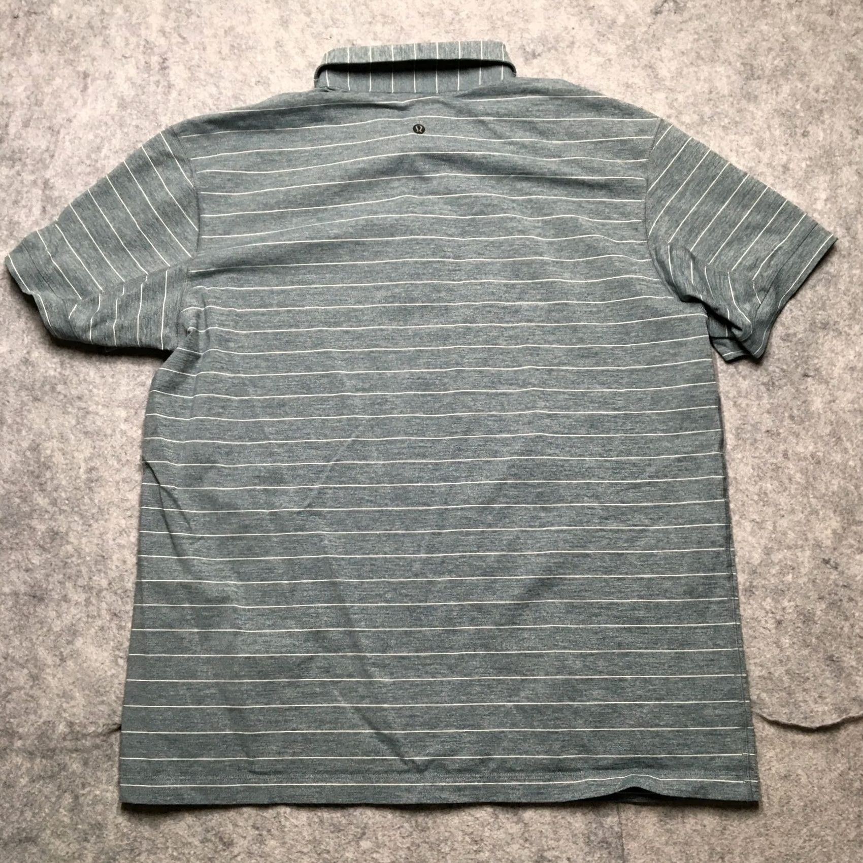 Lululemon Lululemon Polo Shirt Mens XL Blue Striped Performance Golf Heavy Woven Short Sleeve Folded Collar Polo Size US XL / EU 56 / 4 - 5 Thumbnail