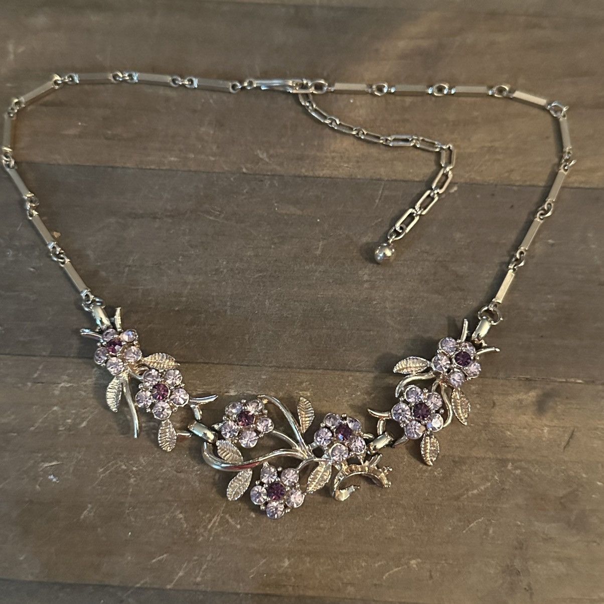 Vintage Vintage Coro purple stone flowers necklace Size ONE SIZE - 2 Thumbnail