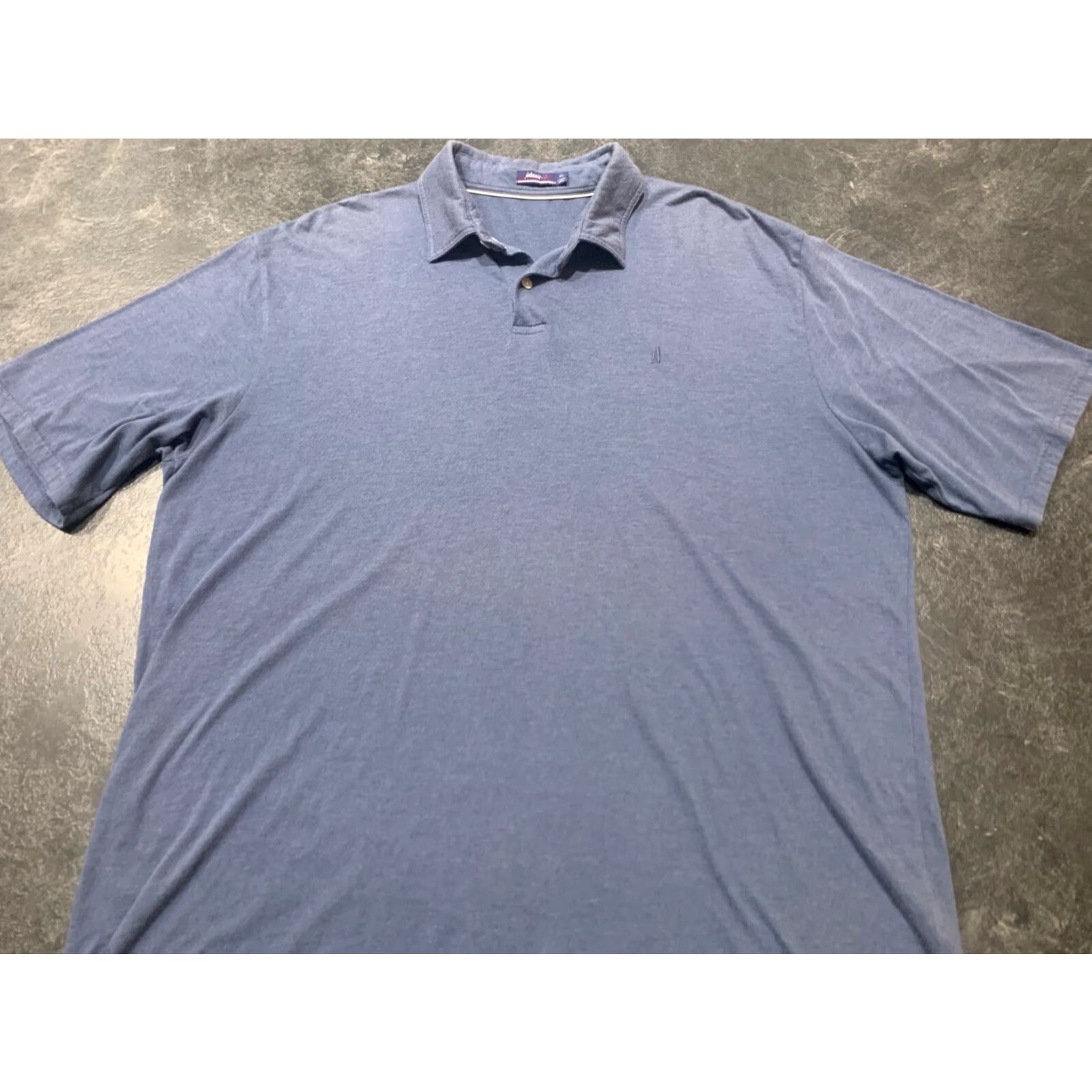 johnnie-O VINTAGE Johnnie-O Cotton Polo Embroidered Logo XL Blue Gray Striped Mens Short Sleeve Classic Golf Breathable Size US XL / EU 56 / 4 - 2 Thumbnail