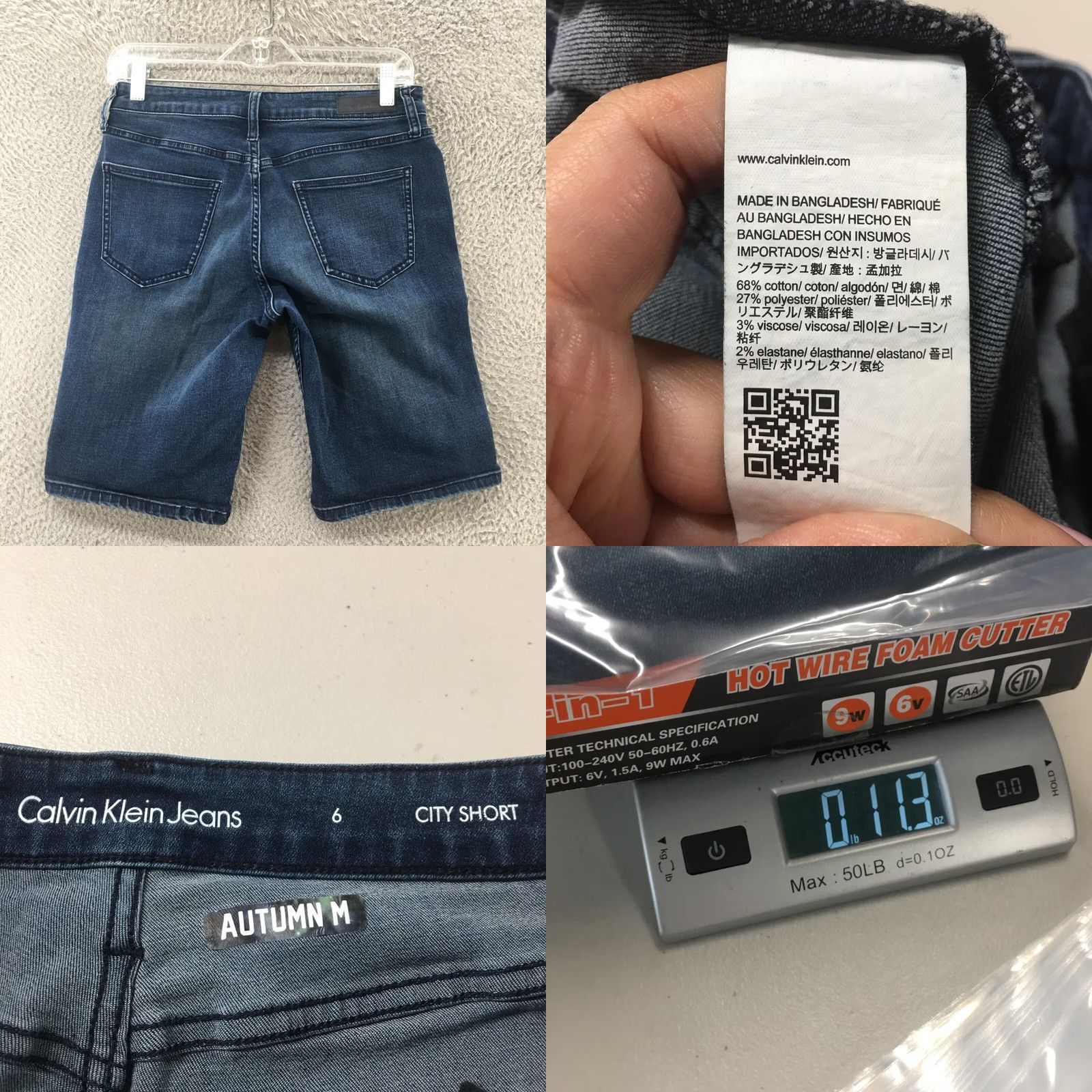 Calvin Klein Calvin Klein City Bermuda Shorts Womens 6 Blue Denim Mid Rise Zip Cotton Blend Flat Front Pockets Boys Girls Mens Womens Size 28" / US 6 / IT 42 - 8 Thumbnail