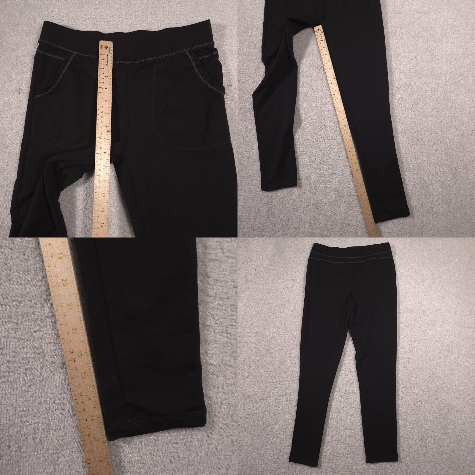 Vintage ClimateRight by Cuddl Duds Leggings Womens Small Black Mid Rise Ankle Pockets Size 28" / US 6 / IT 42 - 8 Thumbnail