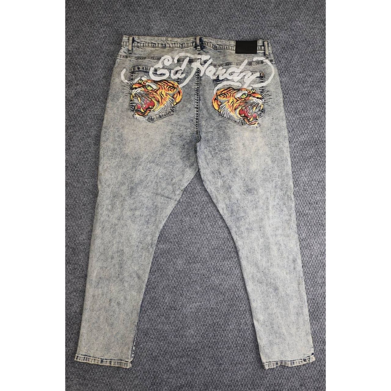 Ed Hardy Ed Hardy Jeans Denim Tiger Cat Painted Back Pockets Size 42 Size US 42 / EU 58 - 1 Thumbnail