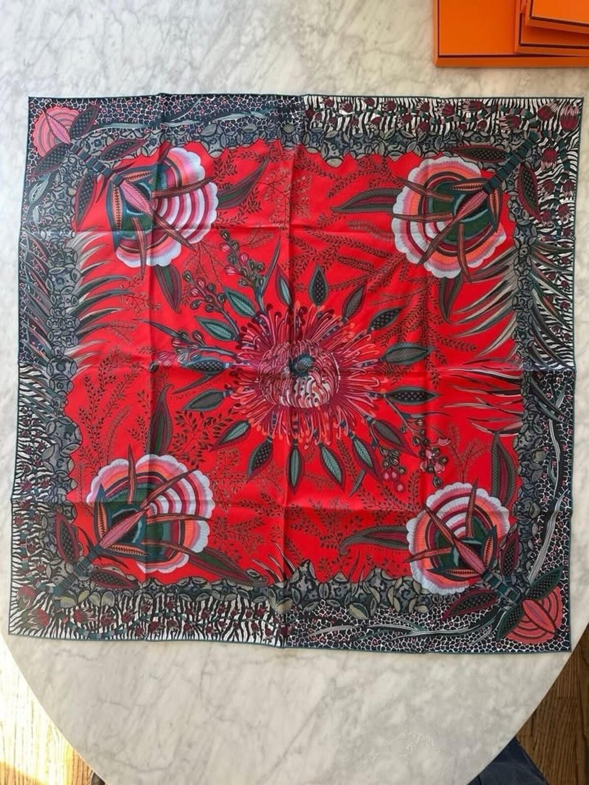Hermes Hermes 90 Silk Scarf Flowers of South Africa Size ONE SIZE - 1 Thumbnail