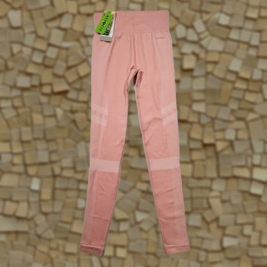 Vintage USA PRO Leggings Pink 6 UK High Waist Regular Womens Tights Comfort Breathable Seamless 54% Polyamide 42% Polyester 4% Elastane Sports Size 28" / US 6 / IT 42 - 1 Thumbnail