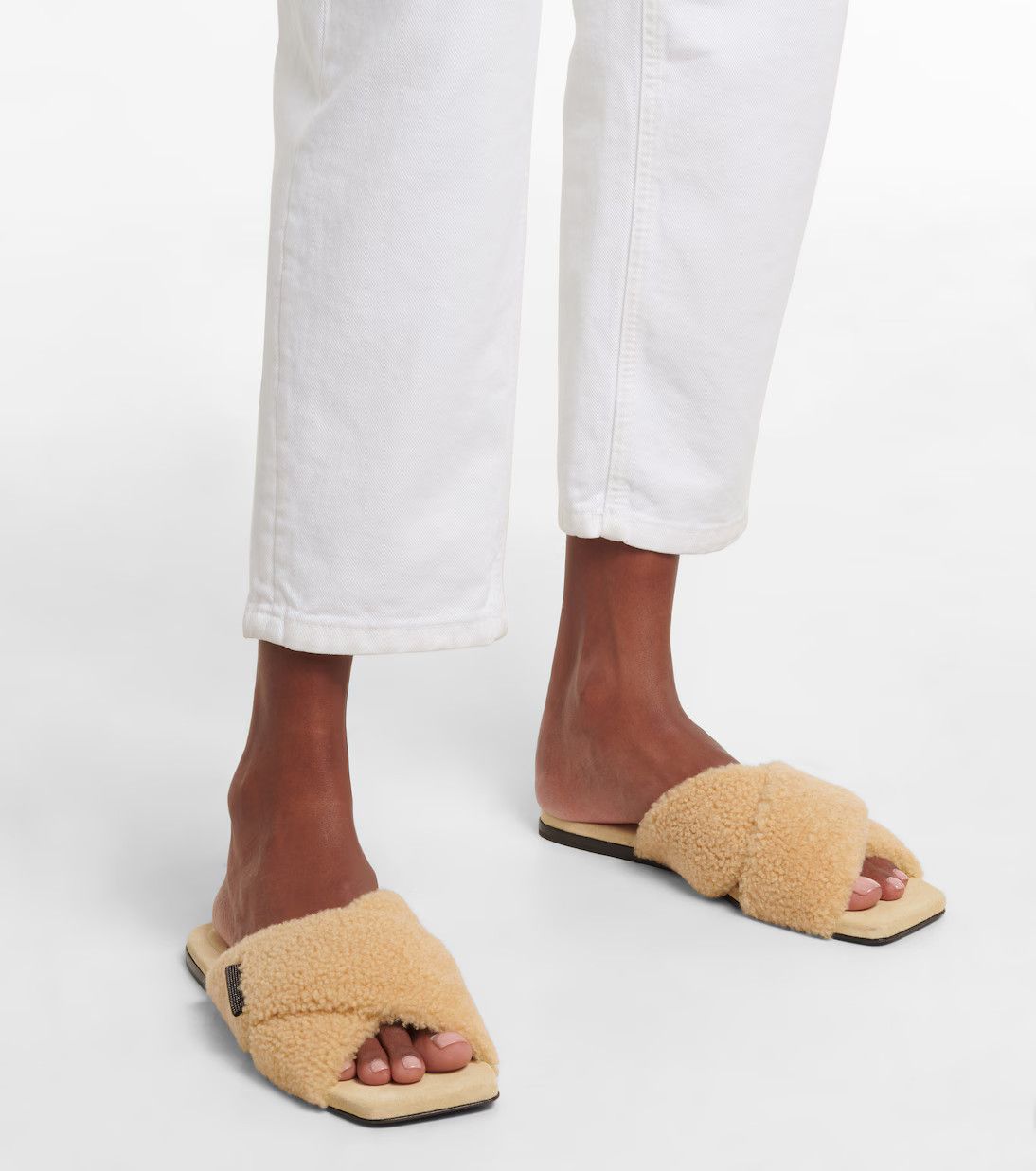 Brunello Cucinelli o1y0725 Slippers in Beige Size US 5 / IT 35 - 5 Thumbnail