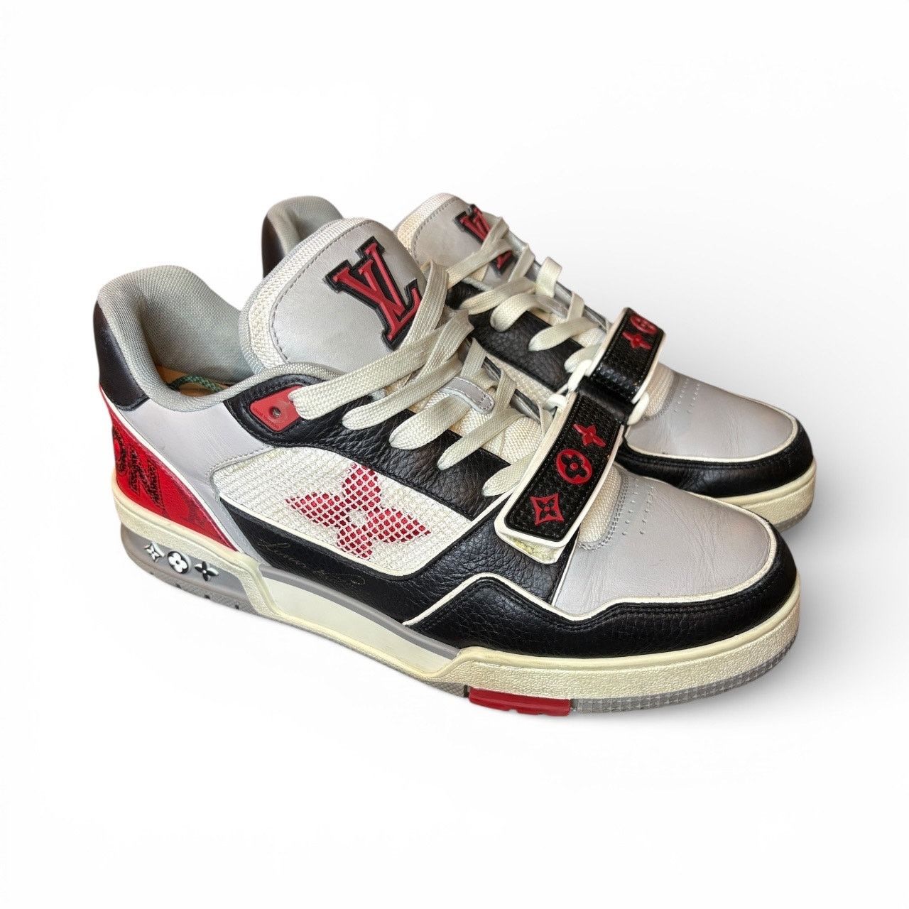 Louis Vuitton Louis Vuitton Trainer Strap Black Grey Red 1AC4ZU | Size 7LV Size US 8 / EU 41 - 4 Thumbnail