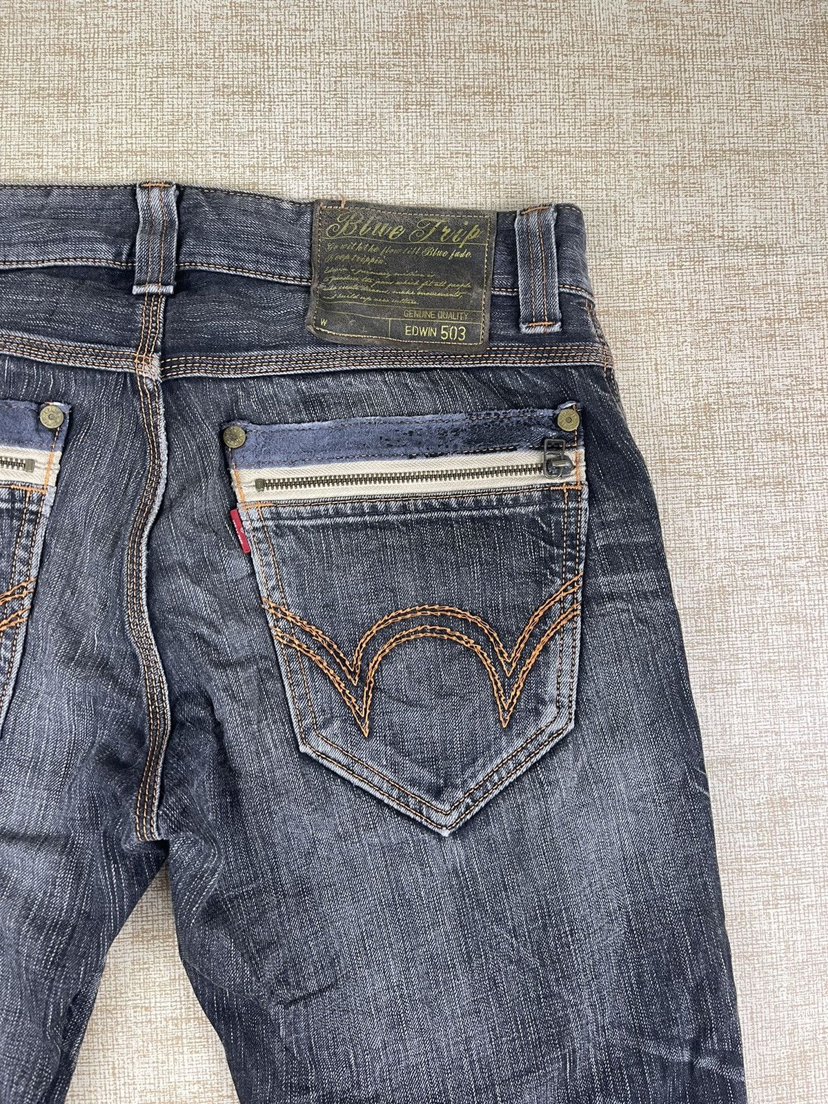 Edwin × If Six Was Nine × Vintage VINTAGE EDWIN 503 Flared Blue Trip Denim Pants Size US 32 / EU 48 - 12 Thumbnail