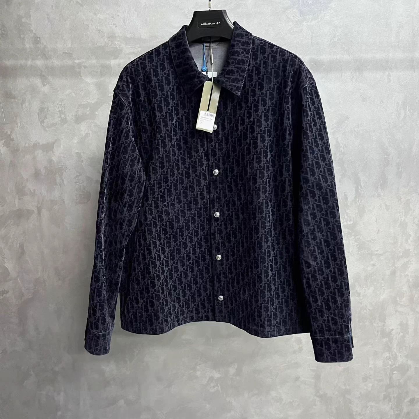 Dior Dior Black Allover Logo Twill Collared Long Sleeve Shirt Size US L / EU 52-54 / 3 - 1 Thumbnail