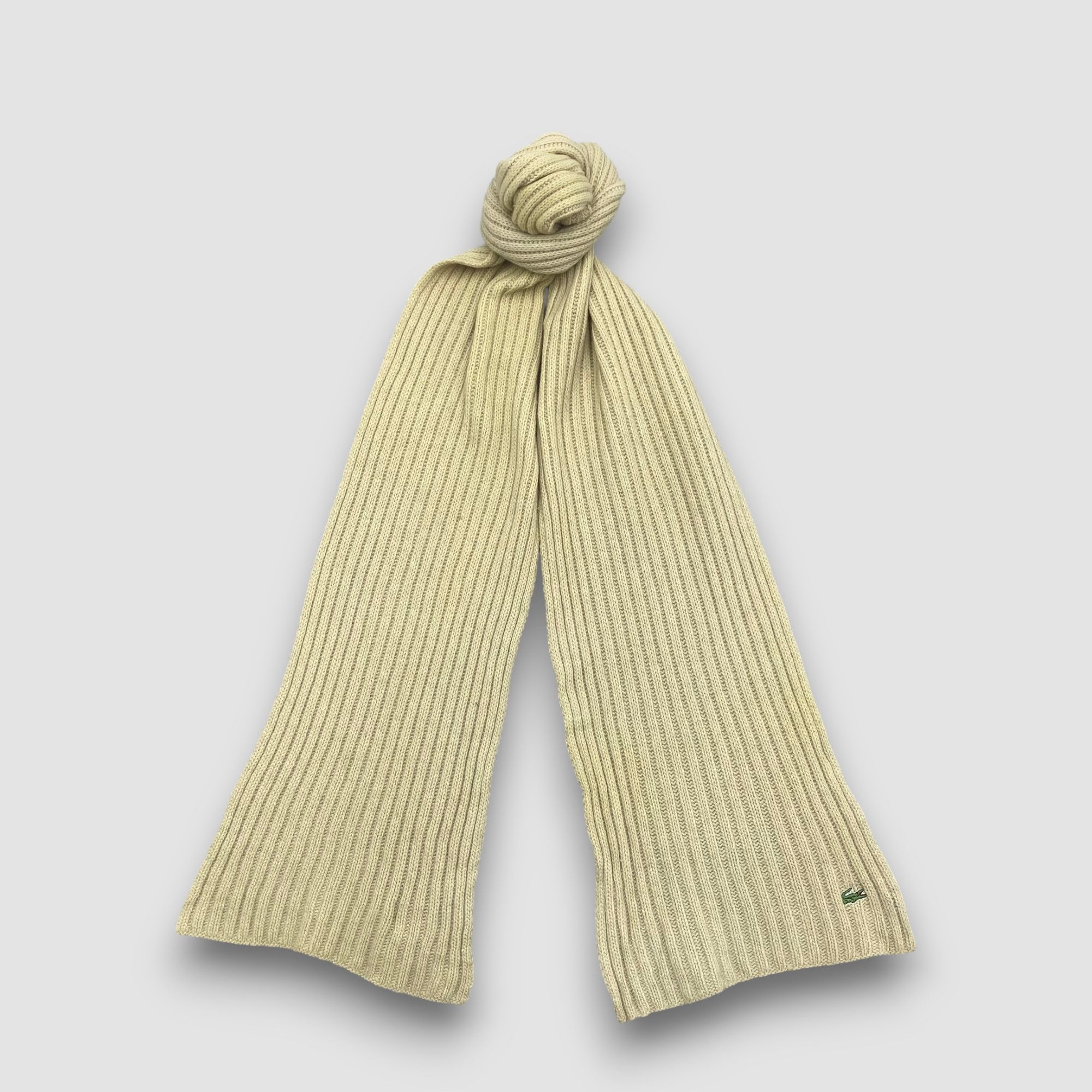 Lacoste Vintage Lacoste Scarf Muffler Wool Ribbed Knit Scarves Size ONE SIZE - 1 Thumbnail