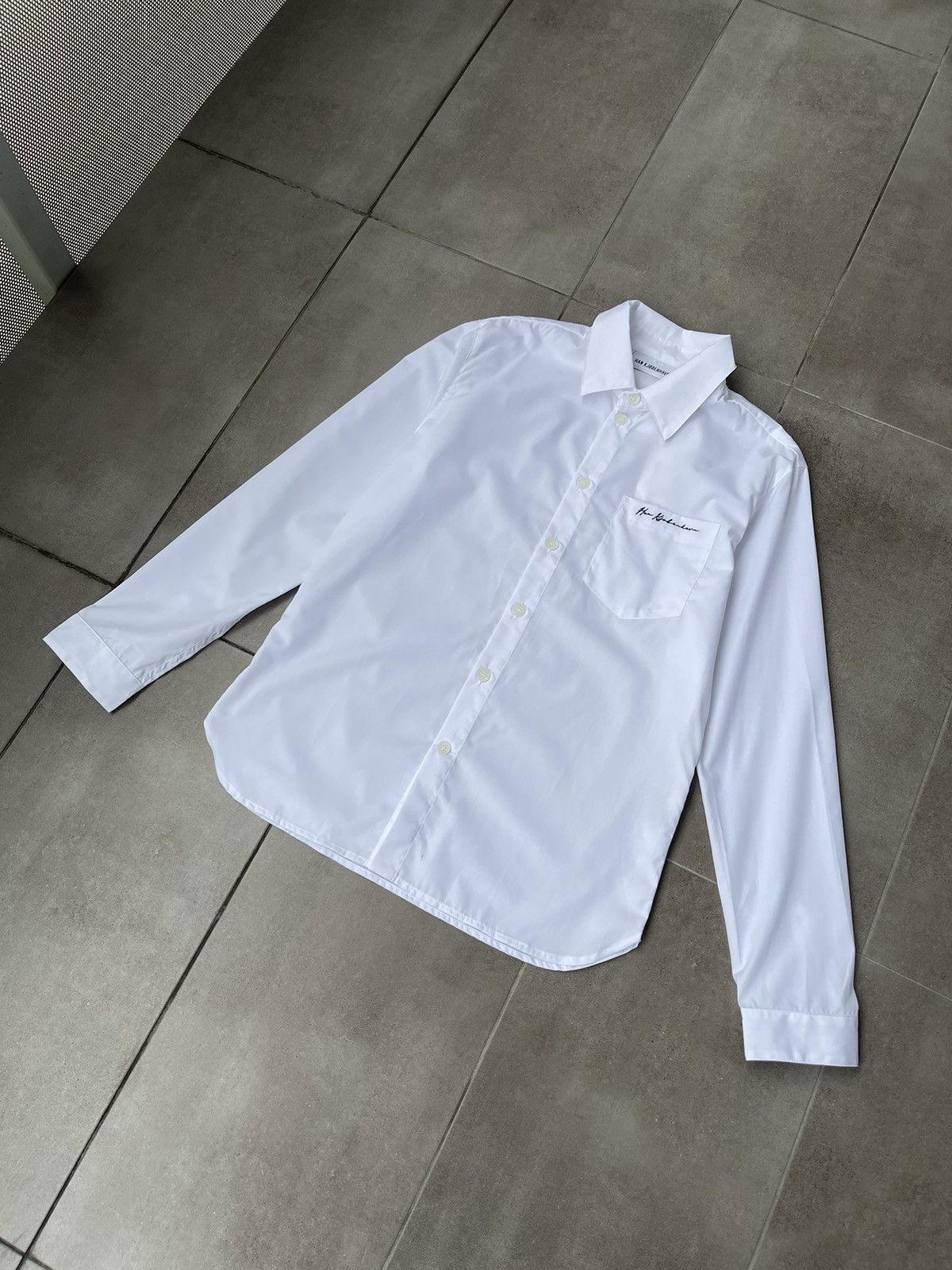 Han Kjobenhavn !DS! FW22 Han Kjobenhavn Poplin Script Logo White Shirt Size US S / EU 44-46 / 1 - 9 Thumbnail