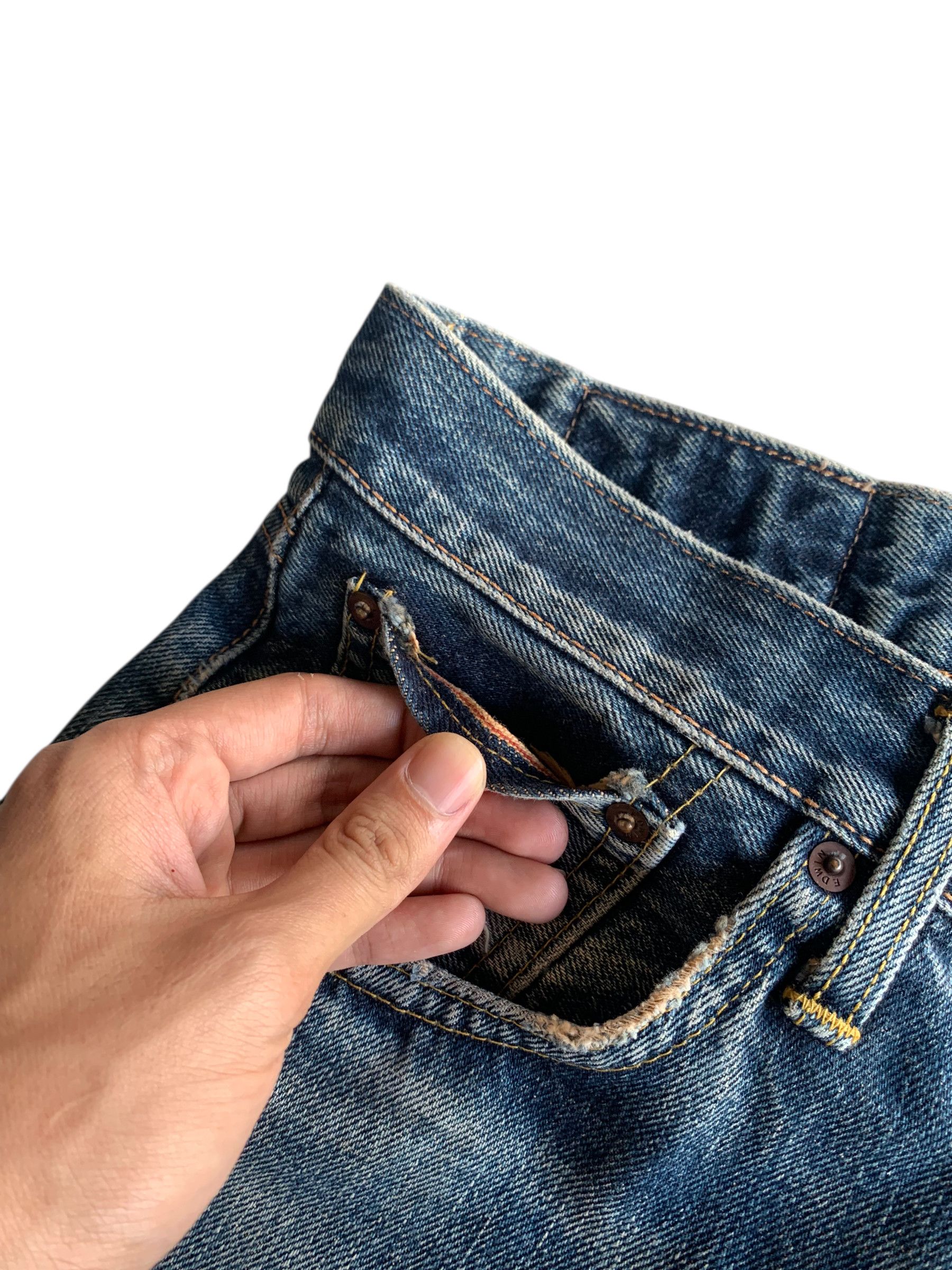 Edwin VTG EDWIN 505X SELVEDGE BAGGY FADED&RUSTY DISTRESSED DENIM Size US 31 - 15 Thumbnail