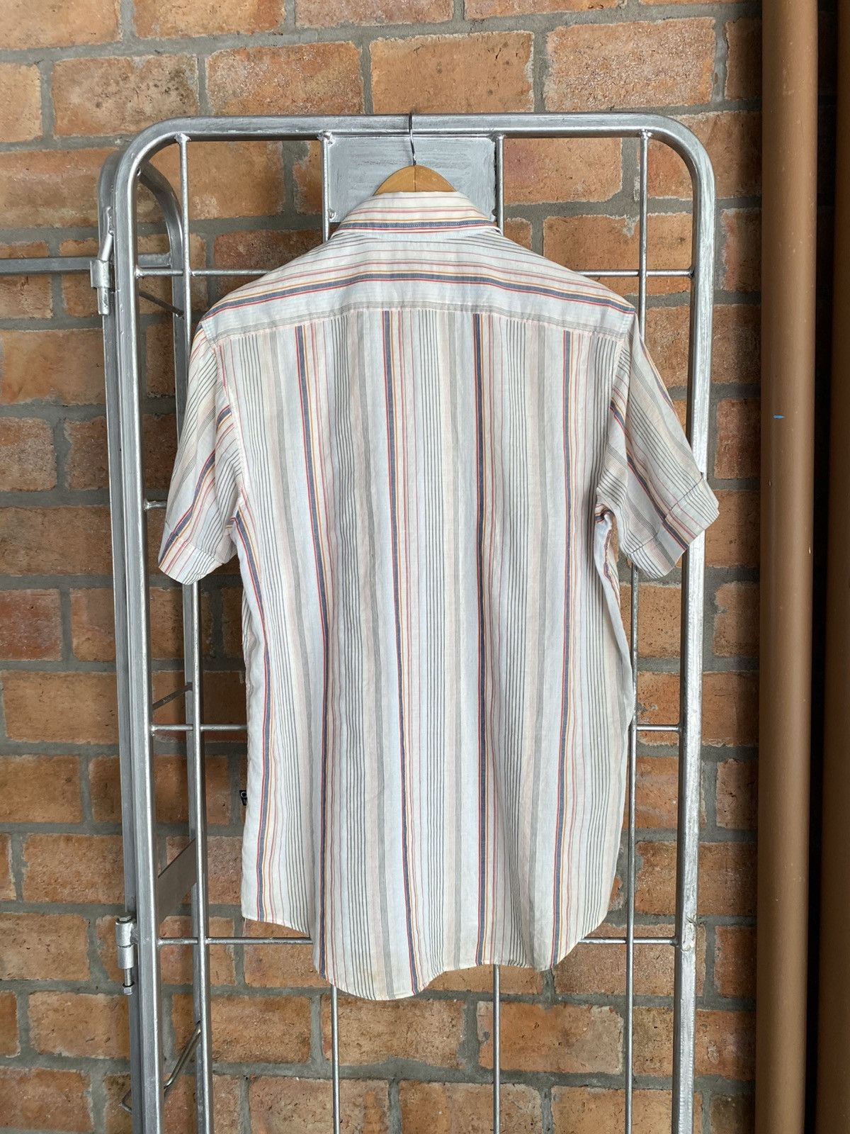 Morgan Homme MORGAN White Striped Short-Sleeve Shirt Size US M / EU 48-50 / 2 - 2 Thumbnail