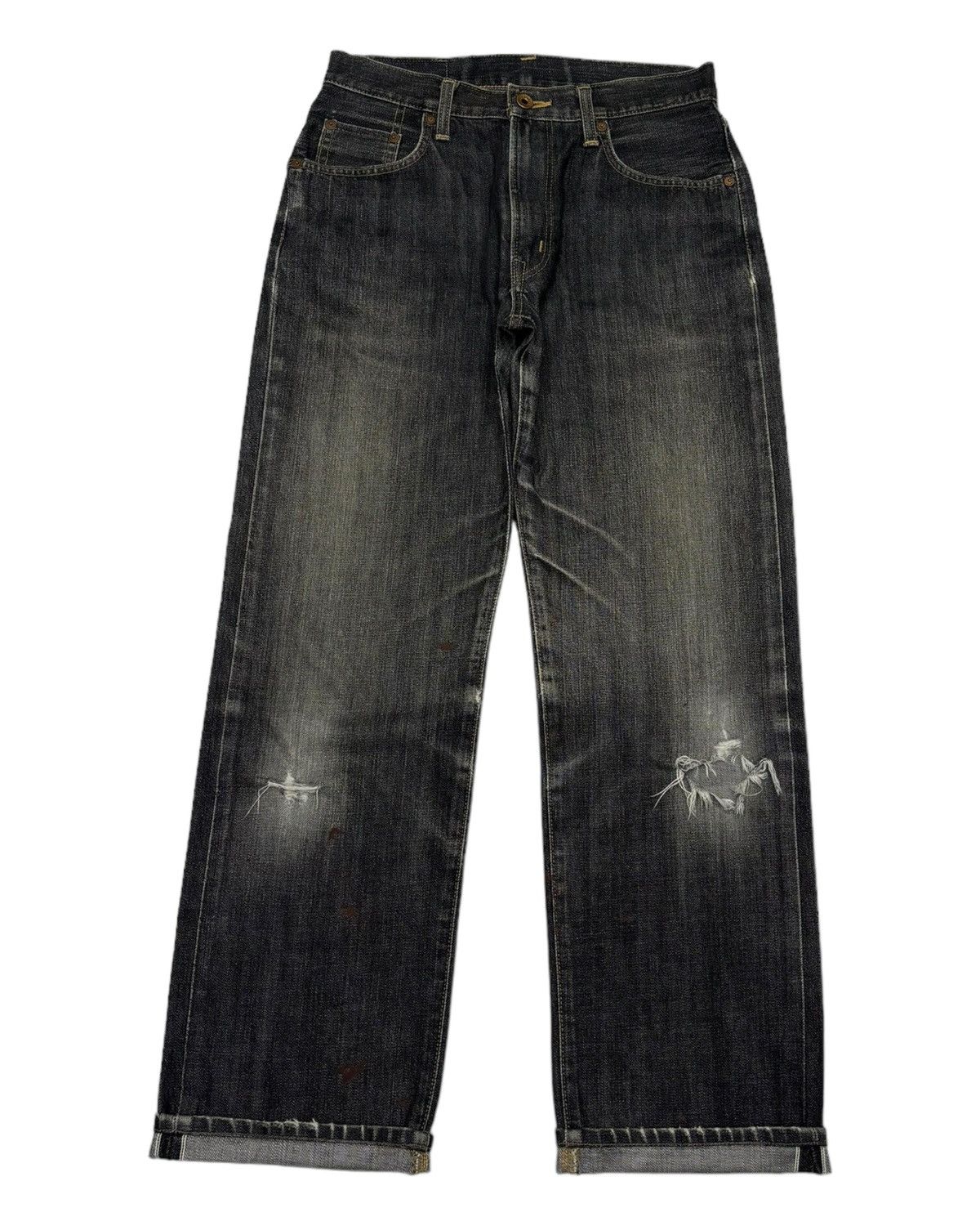 Edwin × Japanese Brand 🔥Vintage Edwin 505xx Selvedge Distressed Denim Jeans Size US 29 - 6 Thumbnail