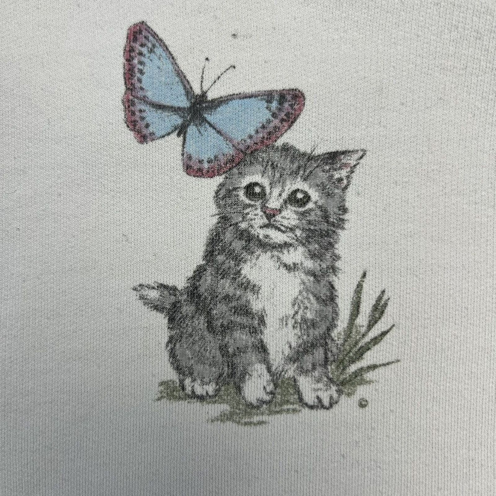 Vintage 90s Northern Reflections Dogs & Kitten Sweatshirt Animals Size US S / EU 44-46 / 1 - 5 Thumbnail