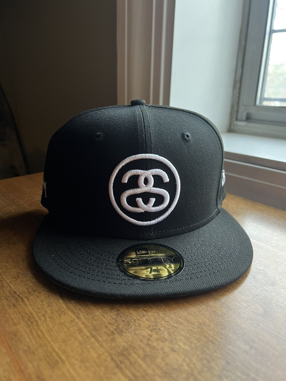 image of 7 1/8 Stussy New Era Ss Link Black Fitted Hat, Men's
