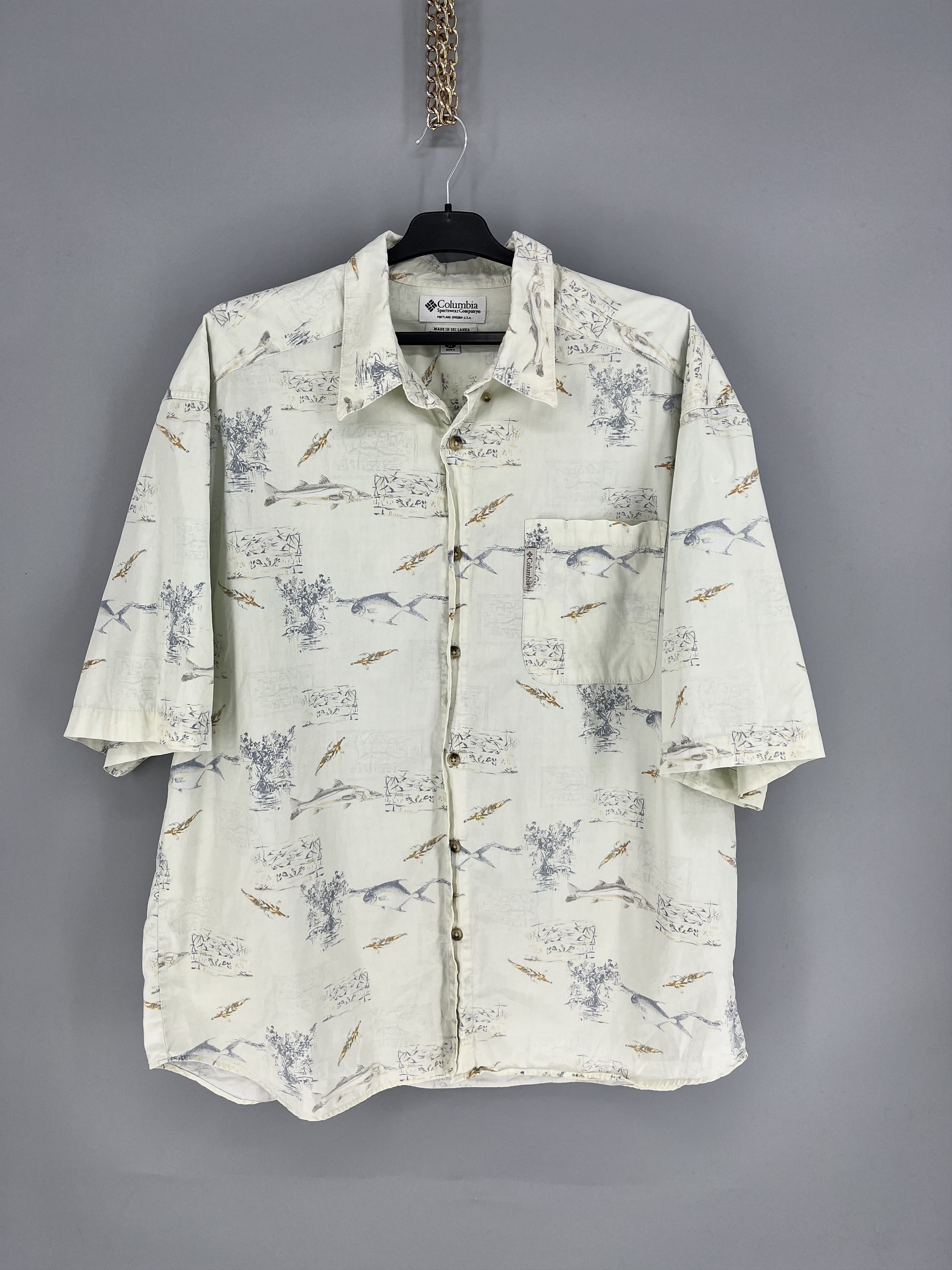 Columbia Vintage Columbia Fish Overprint Beach Hawaiian Shirt XLarge Size US XL / EU 56 / 4 - 1 Thumbnail