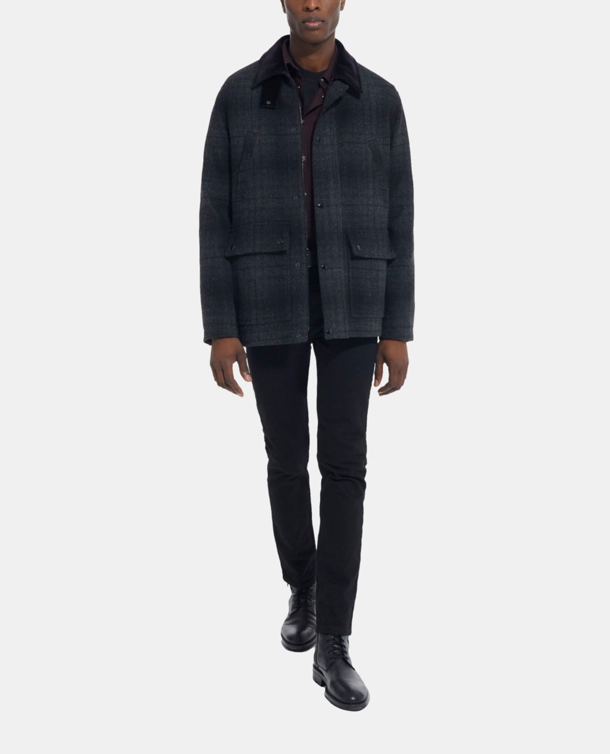 The Kooples Gray Checkered Wool Jacket Size US M / EU 48-50 / 2 - 1 Thumbnail
