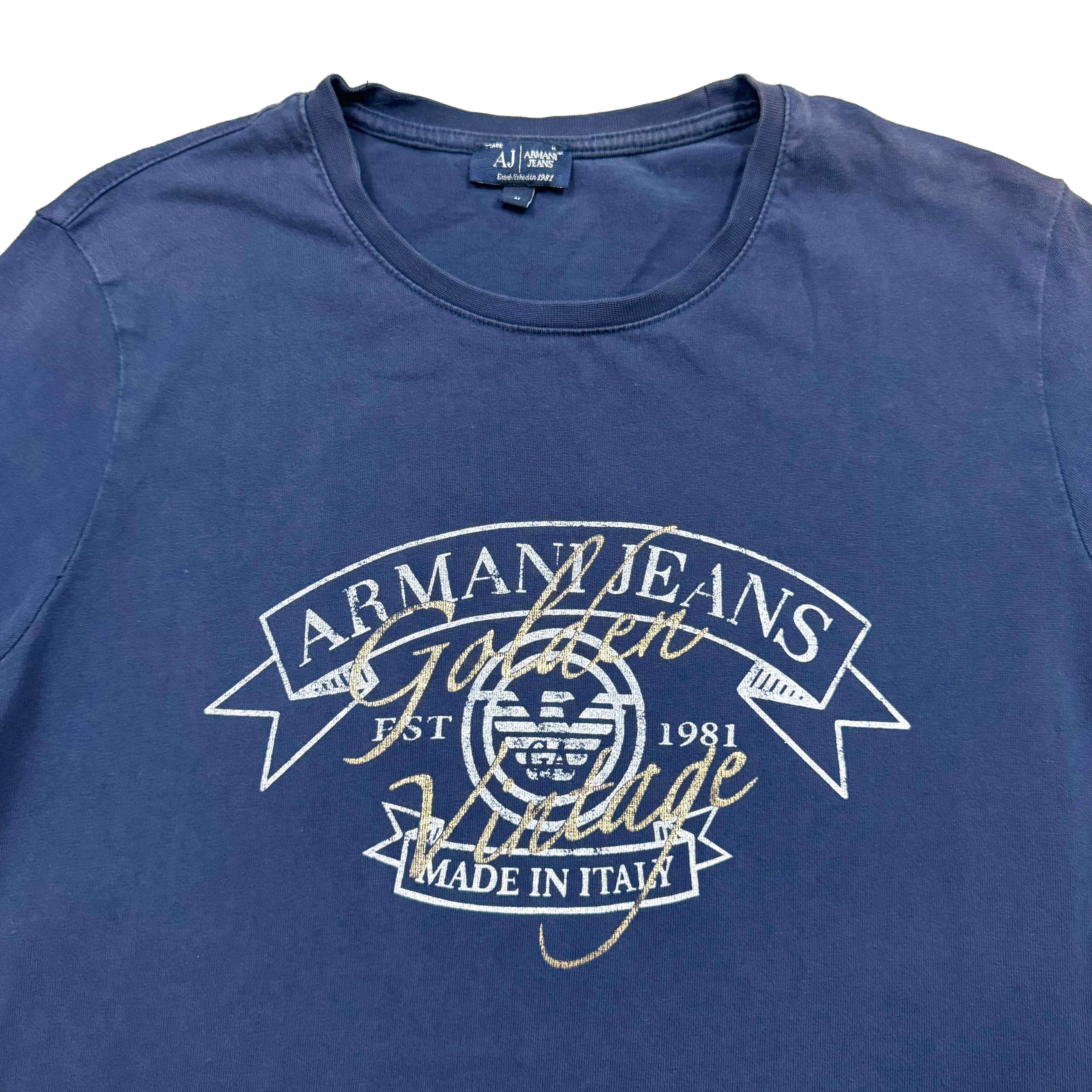 Armani × Designer × Vintage VTG 90s Giorgio Armani Jeans Long Sleeve Graphic T Shirt Size US M / EU 48-50 / 2 - 2 Thumbnail