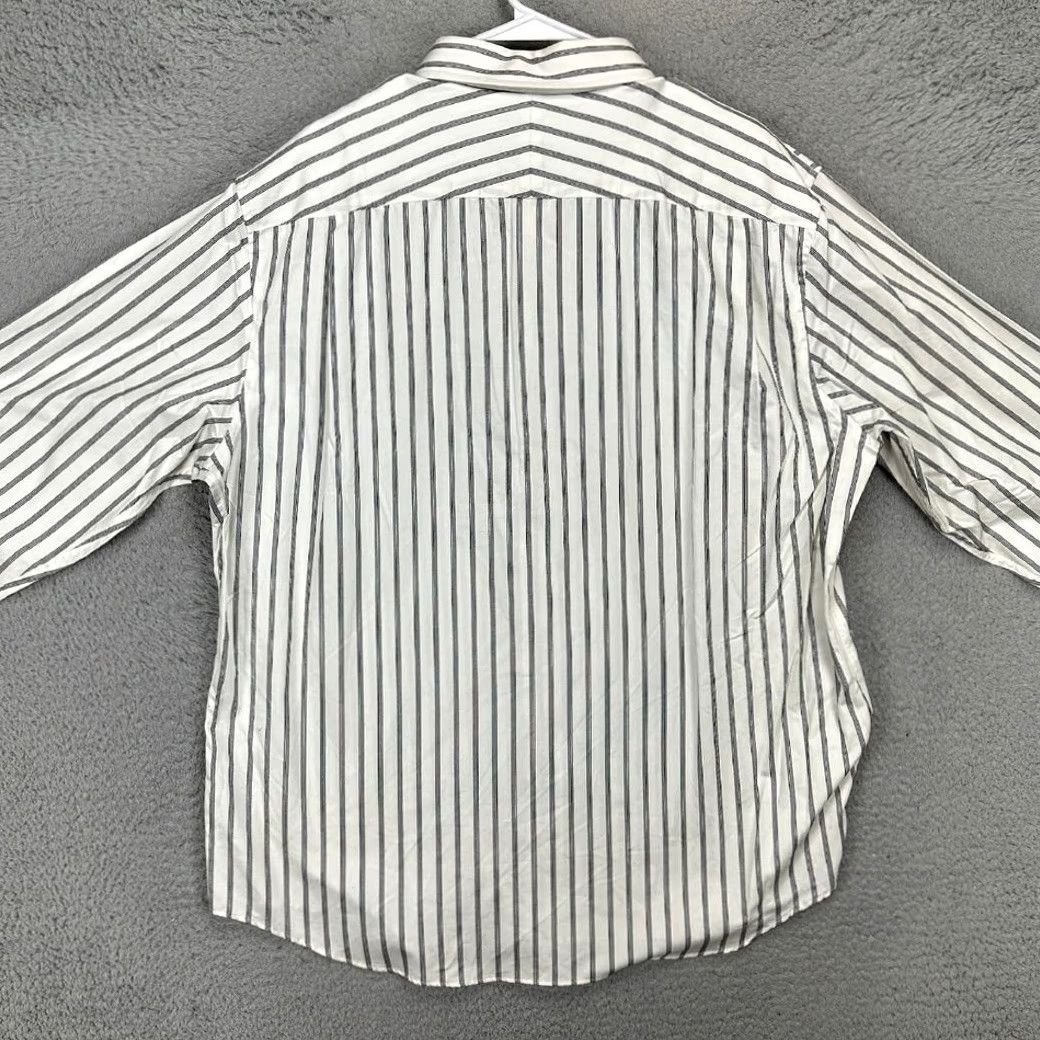 Apt. 9 Apt. 9 Button Up Shirt Mens XL Cream Black Stripe Casual Long Sleeve 100% Cotton Size US XL / EU 56 / 4 - 3 Thumbnail
