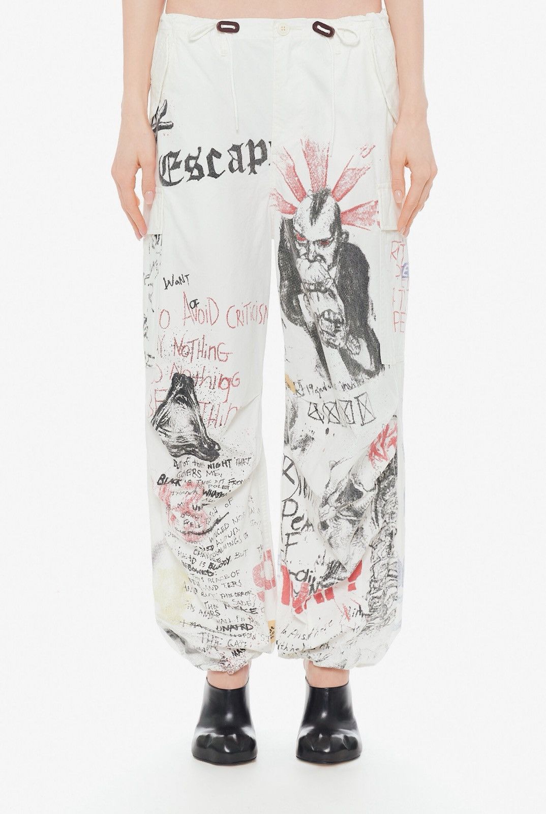 Japanese Brand Last R13 Resort 24 Balloon Army Graphic Print Doodles Pants Size 27" / US 4 / IT 40 - 2 Thumbnail