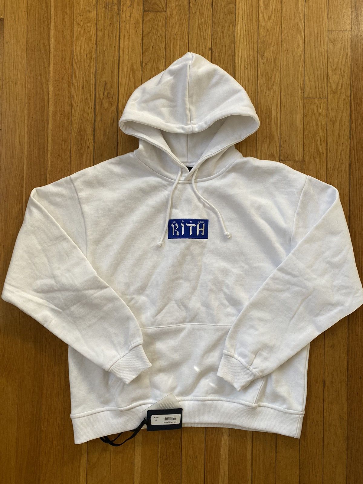 image of Kith Hebrew Script Hoodie in White, Men's (Size XL)