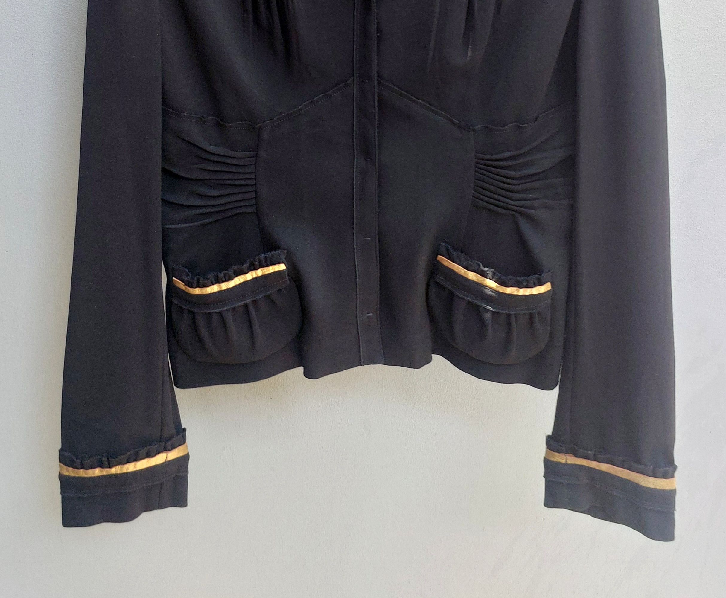 Prada Vintage x Prada Black Wool Jacket With Gold Trim Size S / US 4 / IT 40 - 5 Thumbnail